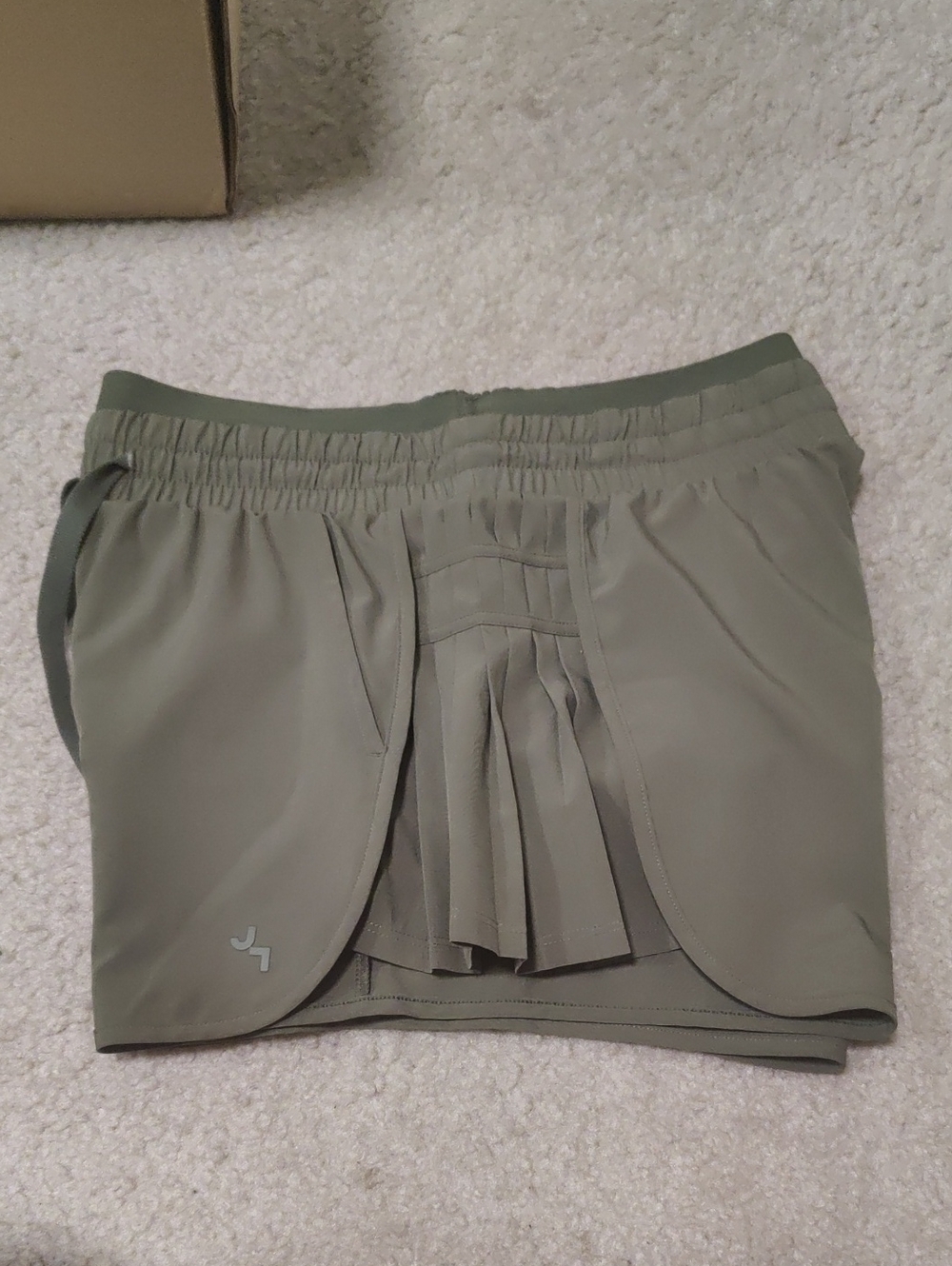 JoyLab Olive Green Athletic Shorts Side Pleats Drawstring Y2K Hippie Sports Retr - Picture 5 of 14